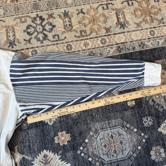 VTG Cowboy’s Only Navy and White Striped Pattern Button Down Shirt Men’s Size XL - Picture 12 of 12